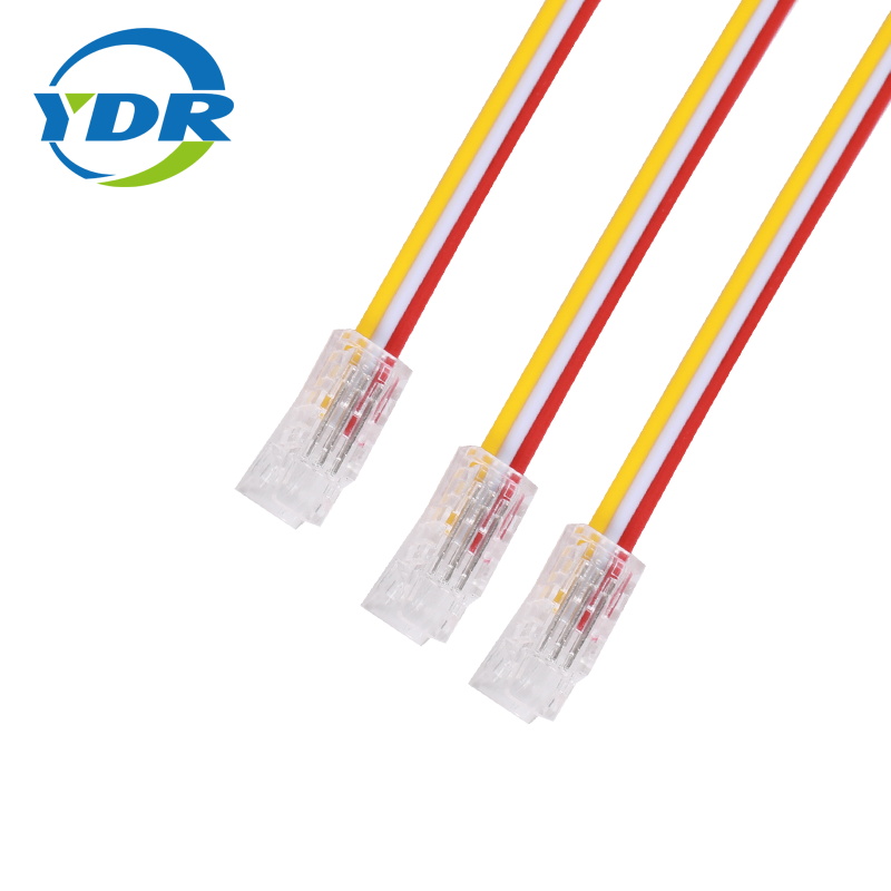 Plugue rápido de 3 circuitos com 10 mm de largura para conector de faixa LED de duas cores 5050 sem solda